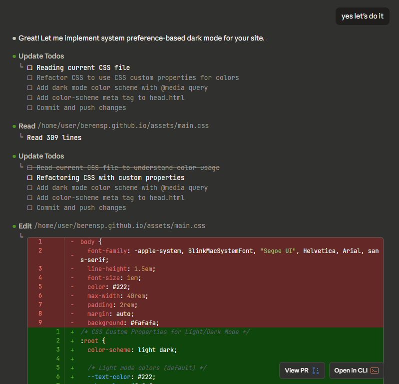 Claude Code doing its thing