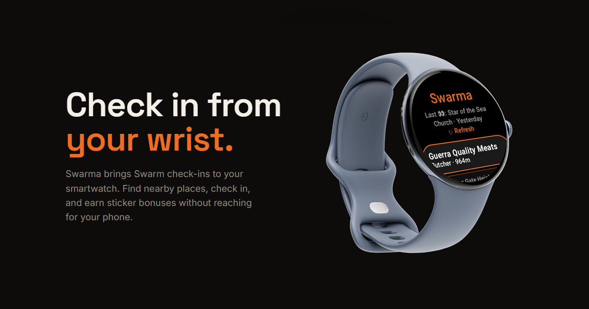 Swarma landing page